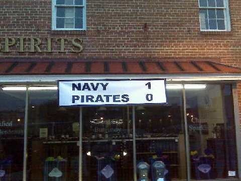 Banner hung in Annapolis: Navy 1, Pirates 0