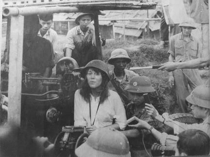 Jane Fonda on NVA anti-aircraft gun